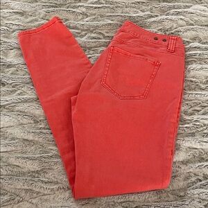 CAbi High-Rise Skinny Jeans in Coral